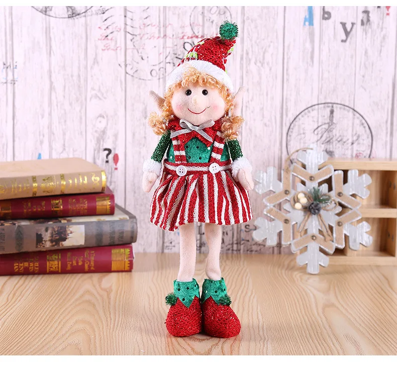 Оптовая продажа, рождественские украшения, милые длинные ноги для мальчиков и девочек, Рождественская мягкая игрушка, плюшевая кукла-эльф