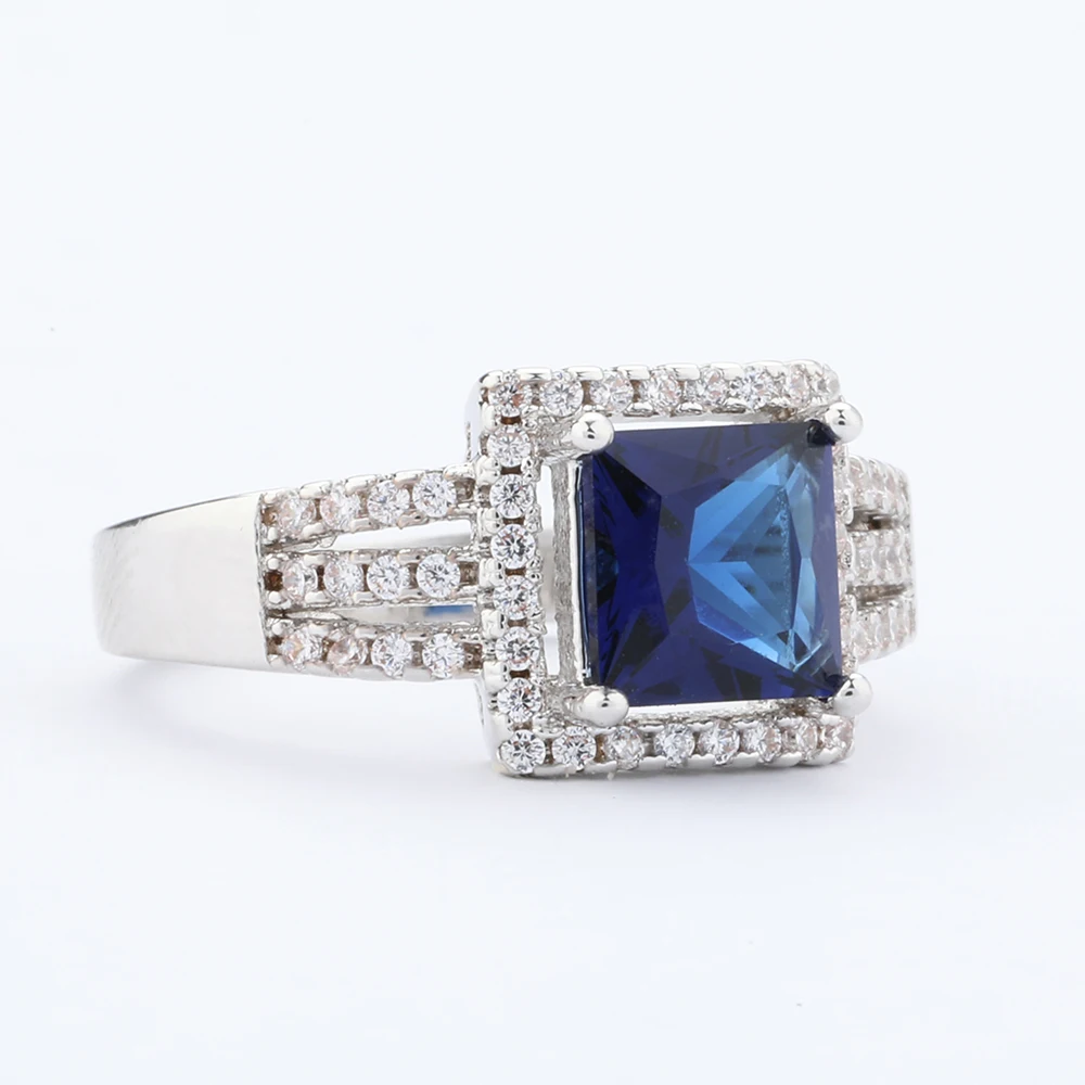 Blue sapphire jewelry silver mens one stone ring designs