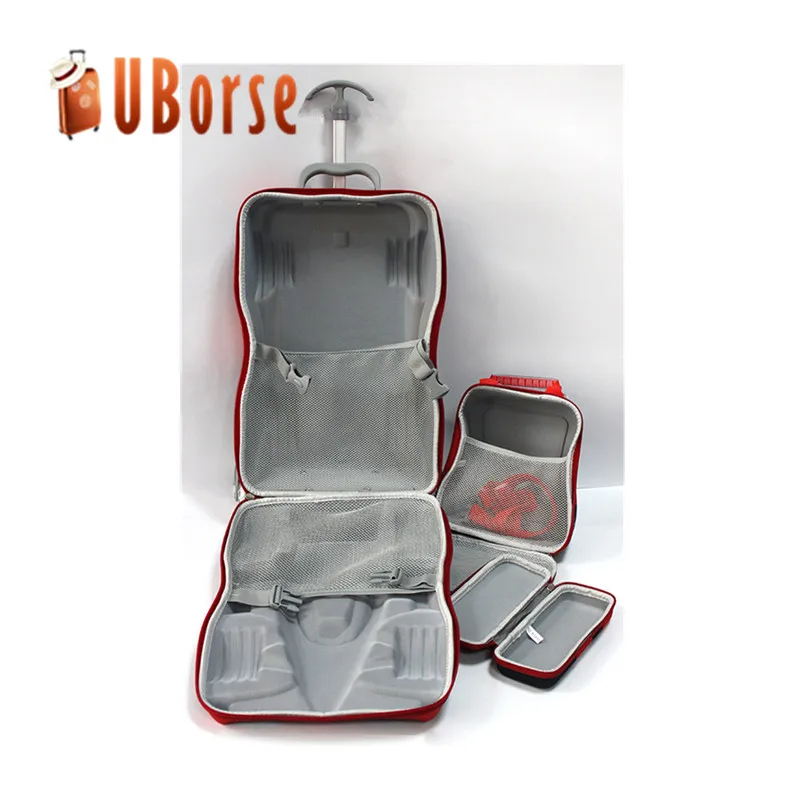 
16' 3D carton kids school bag set children trolley luggage case 