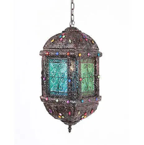 Moroccan style antique red carving flower lampshade floor lamp