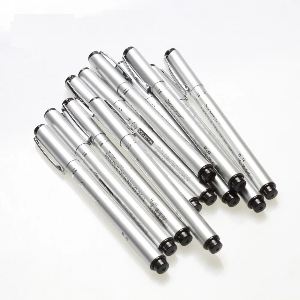 Superior 0.05 0.1-0.8 1.0 2.0 Water Proof Pigment Ink Fineliner Drawing Pen 19 Size Tips Japanese Nylon Tip Art Supplier