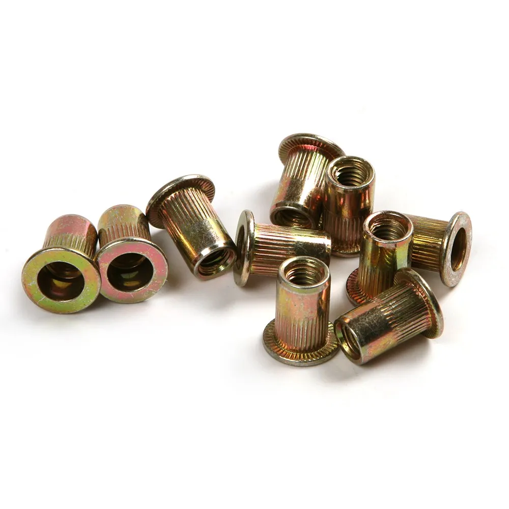 China Manufacturer flat head knurled rivets nut pull rivets nut 1/4-20