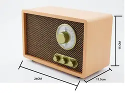 2019 Most Popular Wooden AM/FM Hi-Fi Blue tooth Radio Vintage Retro Classic Radio W/ Built-in Speaker Treble&Bass Tone Control