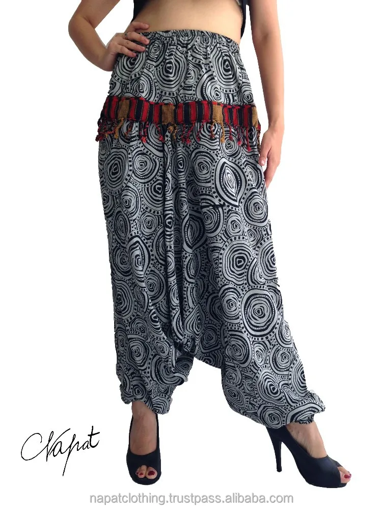 Thai Cotton Aladdin Pants or Jumpsuit Boho Baggy Genie Yoga Trouser