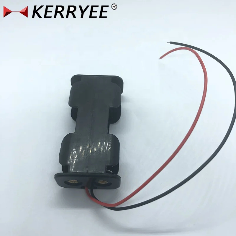 AA back to back 2 battery connector holder with wire