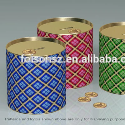 coin bank tin boxes empty gift tin can round tins metal packaging box