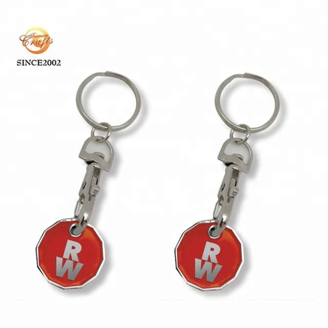 cheap new UK shopping trolley coin keyring