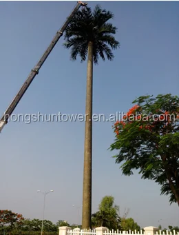 Camouflaged palm tree antenna tower disguised antenna