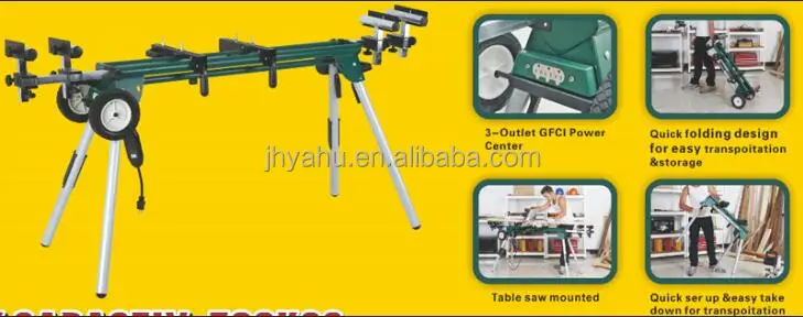 Portable Miter Saw Stand,Mulit-function Saw Stand Moveable With 3 outlet GFCI