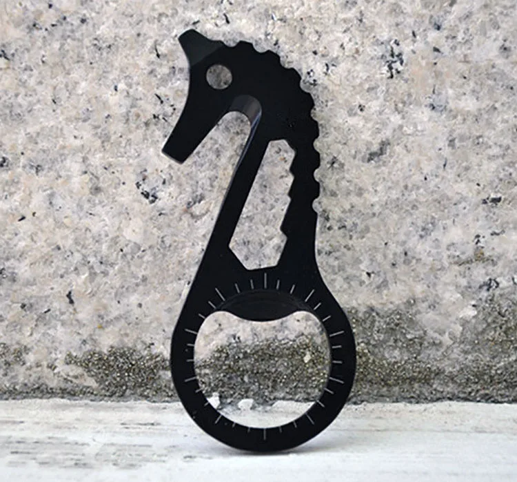 Outdoor EDC Tool Opener Screwdriver Wrench Twine Knife Sea Horse Gadget Camping Multi Tools