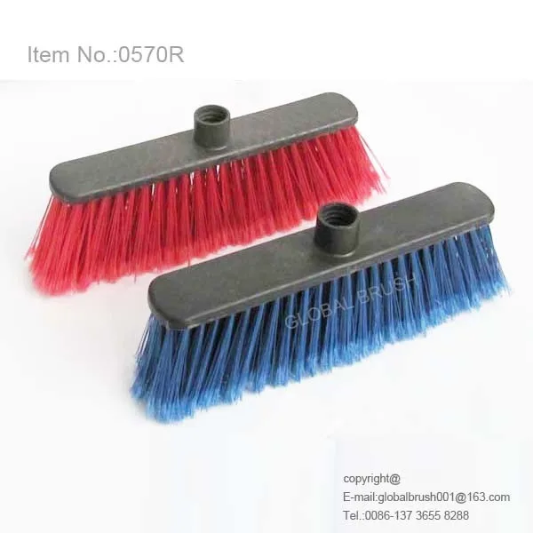 HQ0570R red color brush bristle soft broom for indoor cleaning