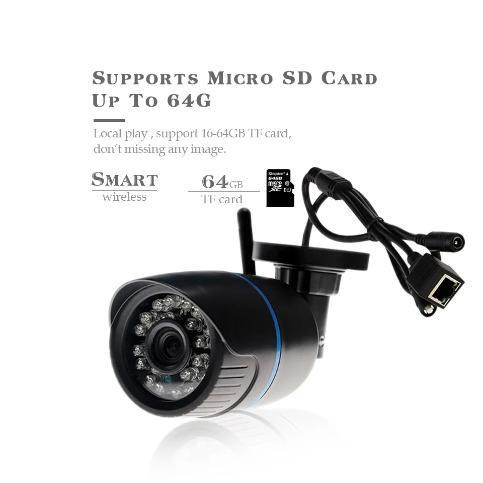  Yoosee Wi-Fi IP-камера 720P 960P 1080P Беспроводная Проводная ONVIF P2P CCTV цилиндрическая наружная камера со слотом для SD-карты макс. 64 ГБ