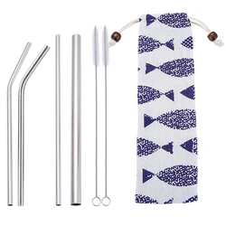 Экологичный стальной соломенный металлический соломенный набор с соломенной сумкой