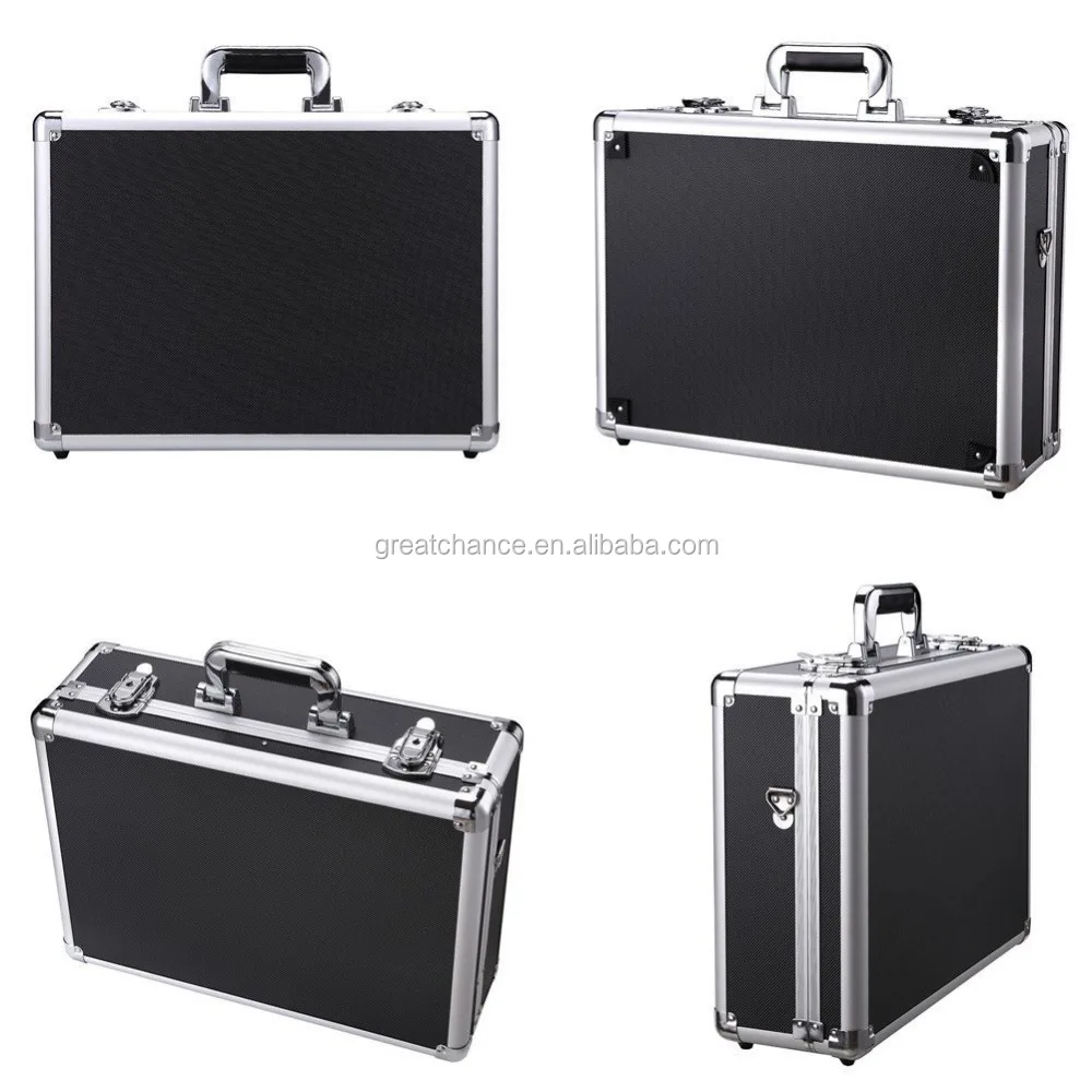 Professional Toolbox Aluminum Hard Briefcase Lockable Tools Organizer with Pre-Scored Foam Insert-Adjustable&Removeable Divider