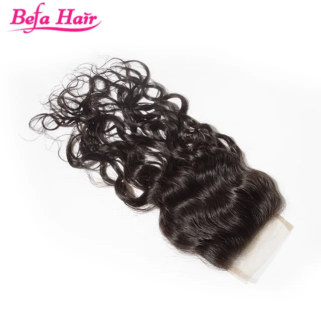 2019 latest water wave human hair 4x4 lace closure