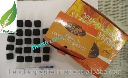 Non-smoke Coconut shell charcoal briquettes for hookah shisha