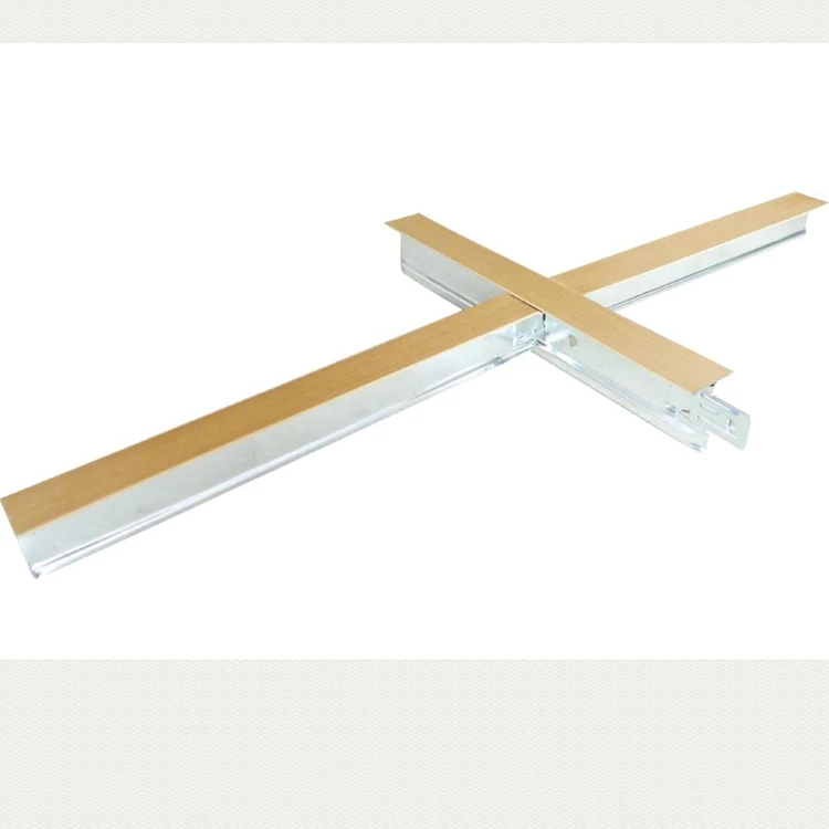 Wooden Ceiling T Grid wood design T-Bar for Suspended Ceiling