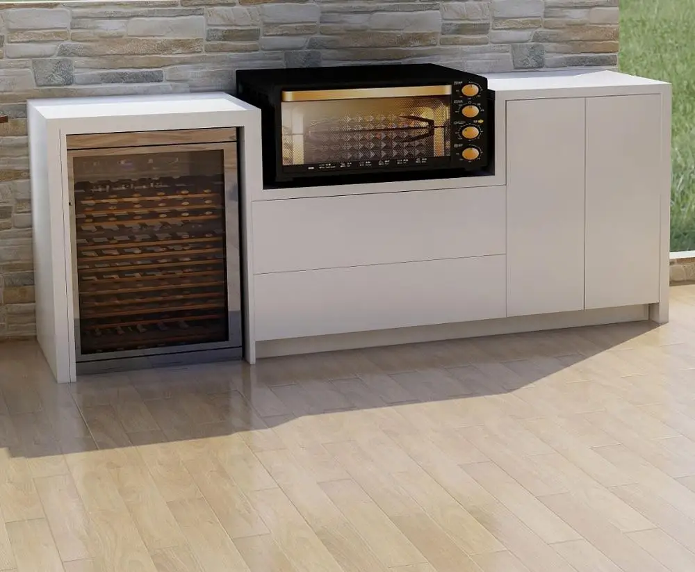 aluminium alloy frame melamine plywood board water resistant outdoor kitchen cabinet