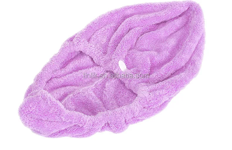 300gsm Coral Fleece 100% Microfiber Weave Hair Dryer Cap Hair dry towel