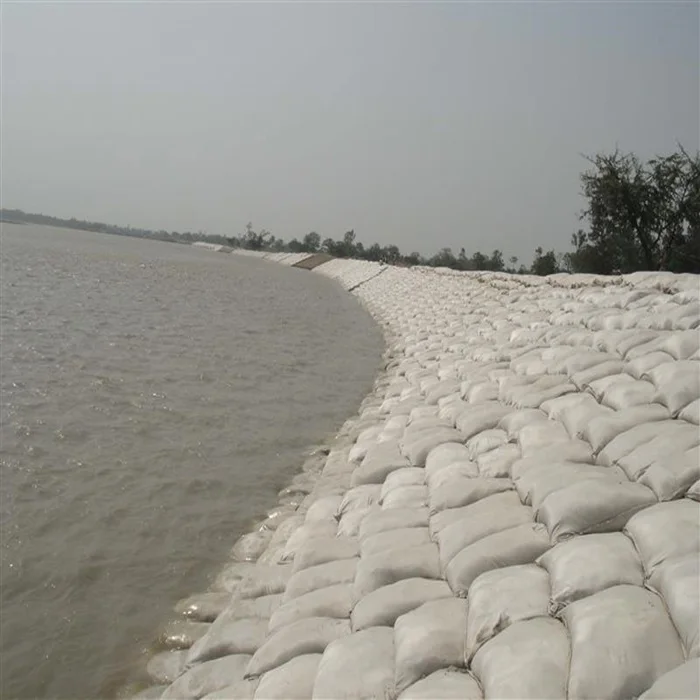 Geofabric geotube and dewatering geotube bags for seawall project