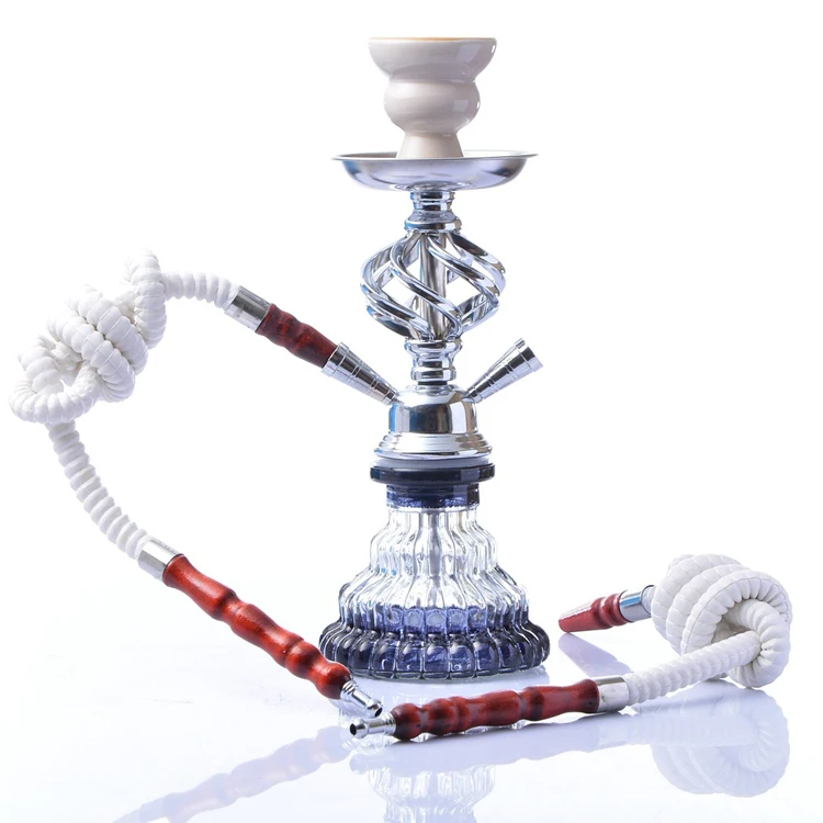 Luxury hookah glass popular Double tube 2 hose narguile hookah shisha tobacco nargile sheesha smoke hookah chicha