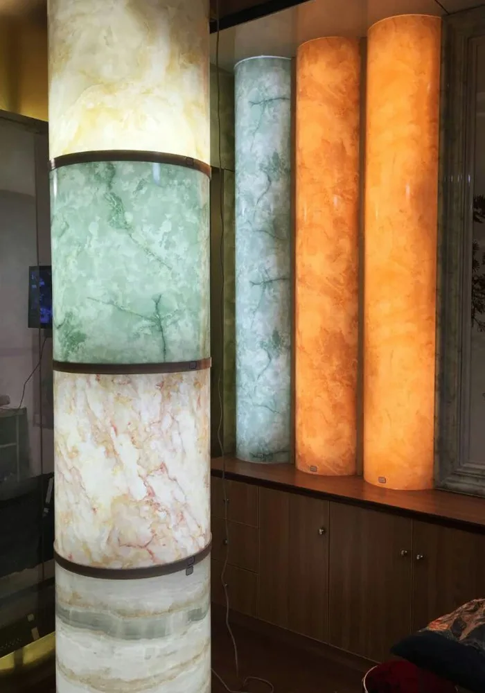 
3.0mm Decorative Ceiling Sheet Light Translucent Jade Marble Designs Alabaster 