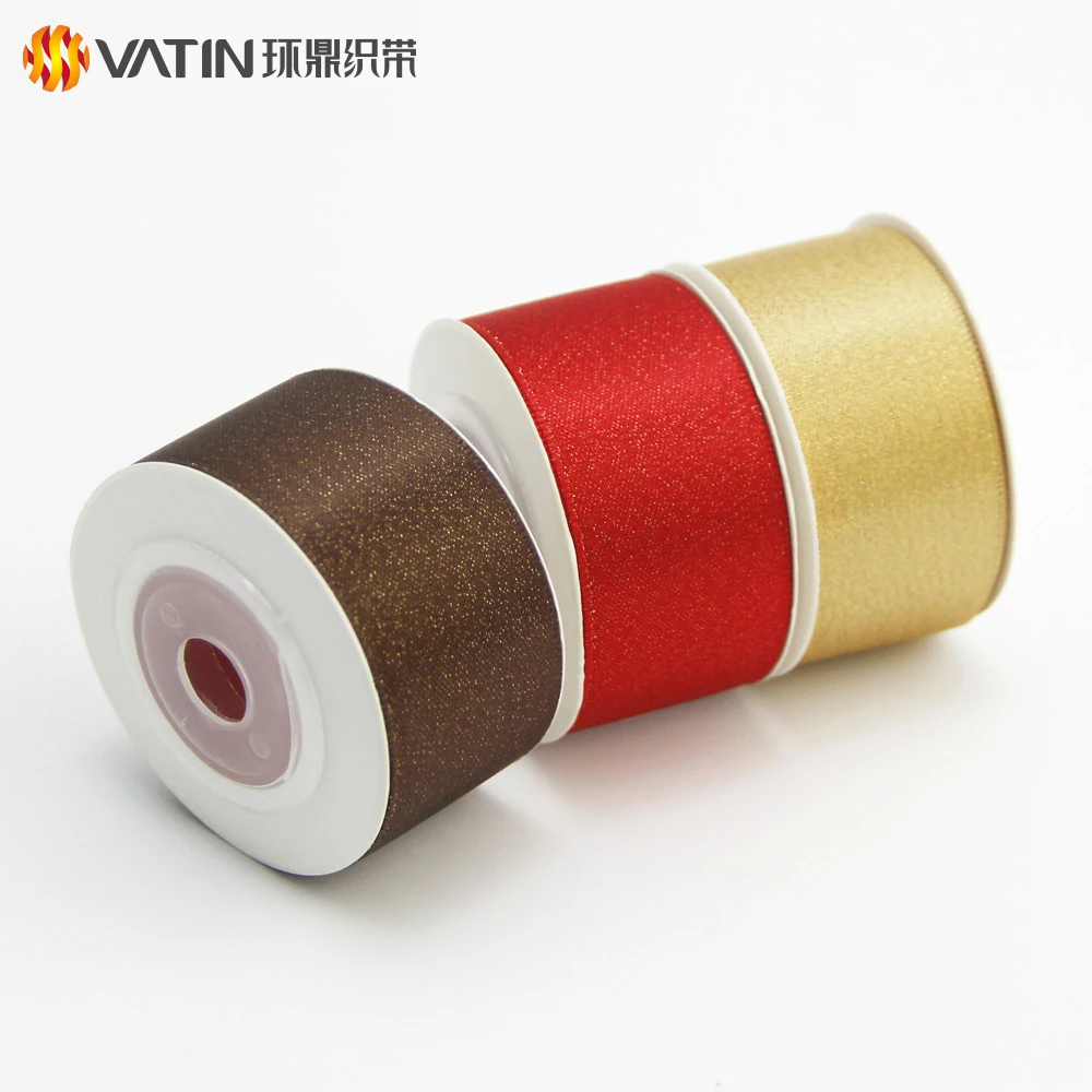 Лучший шоколад упаковку новый дизайн двусторонний материал Золото Перл атласная лента