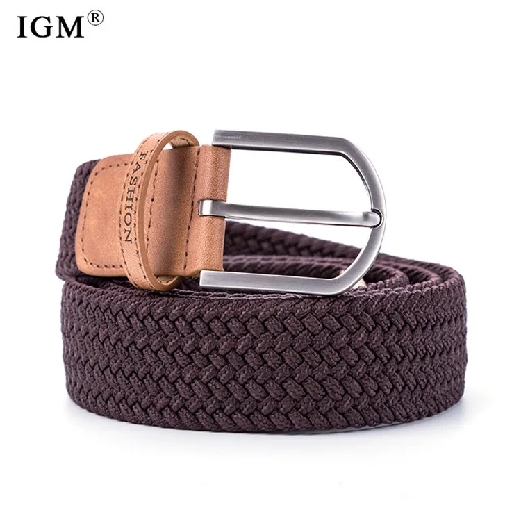 Casual mens woven stretch belts canvas web belts canvas fabric woven belt