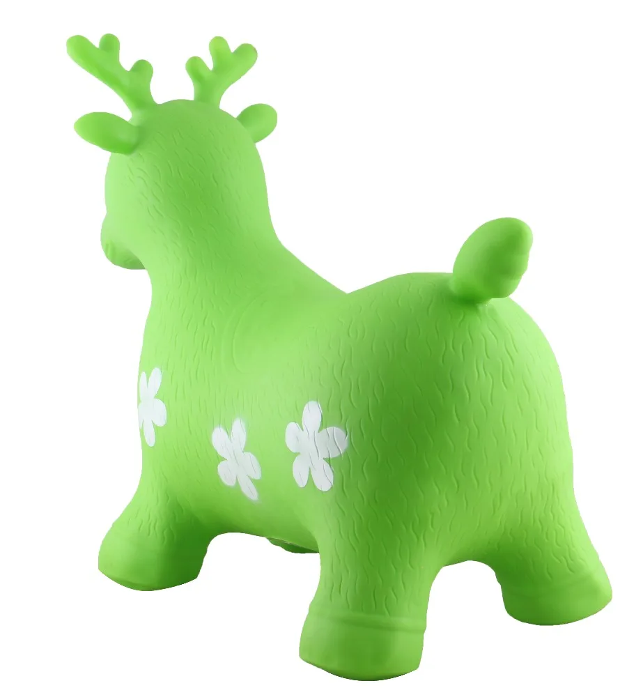 
Green Deer Hopper Bouncy Inflatable Animal Included Pump For Kids Outdoor 