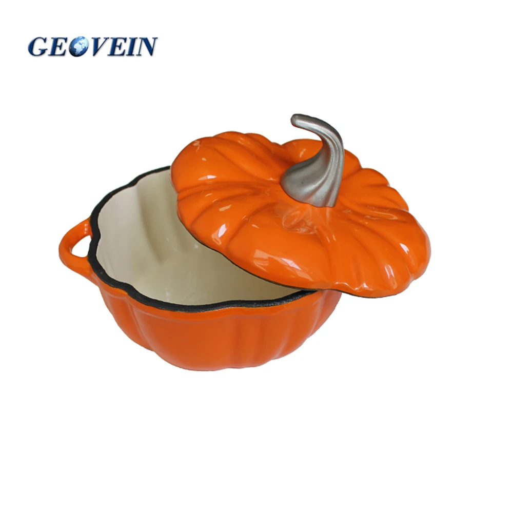 Amazon top seller enamel pumpkin shape cast iron enamel cookware