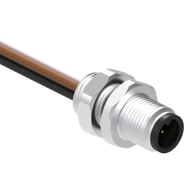 
Waterproof IP67 M5 3 pins front Mount male receptacle cable connectors 