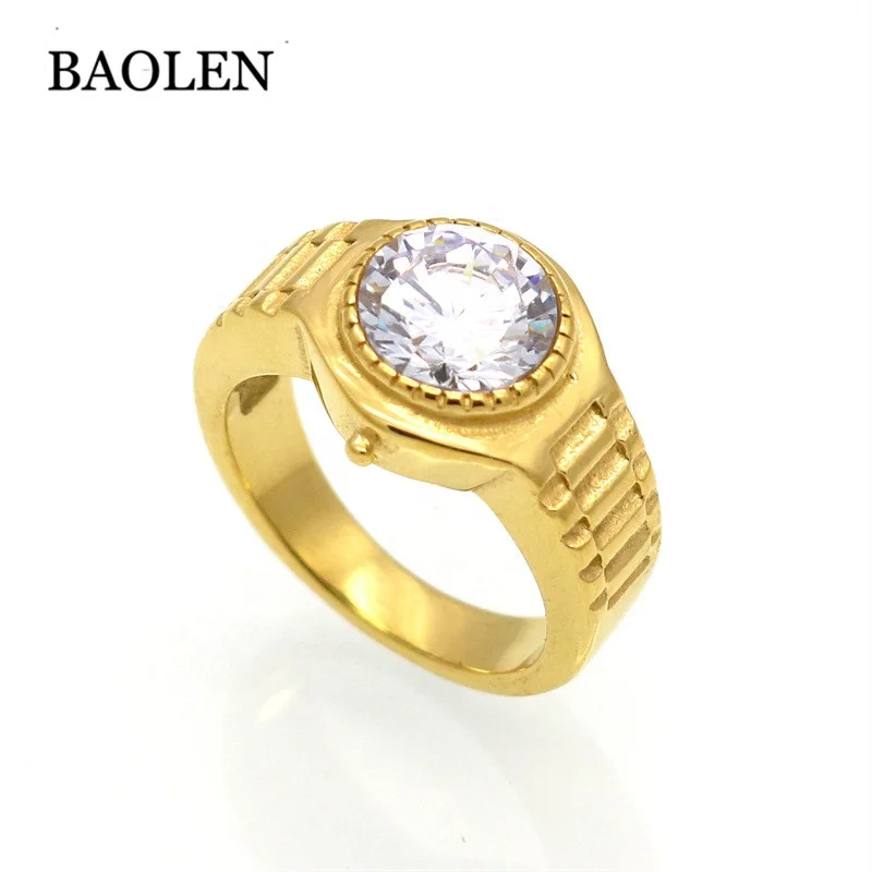 Wholesale Best-selling  Stainless Stee Gold Color Crystal Rings Rhinestones Rings for Women gift