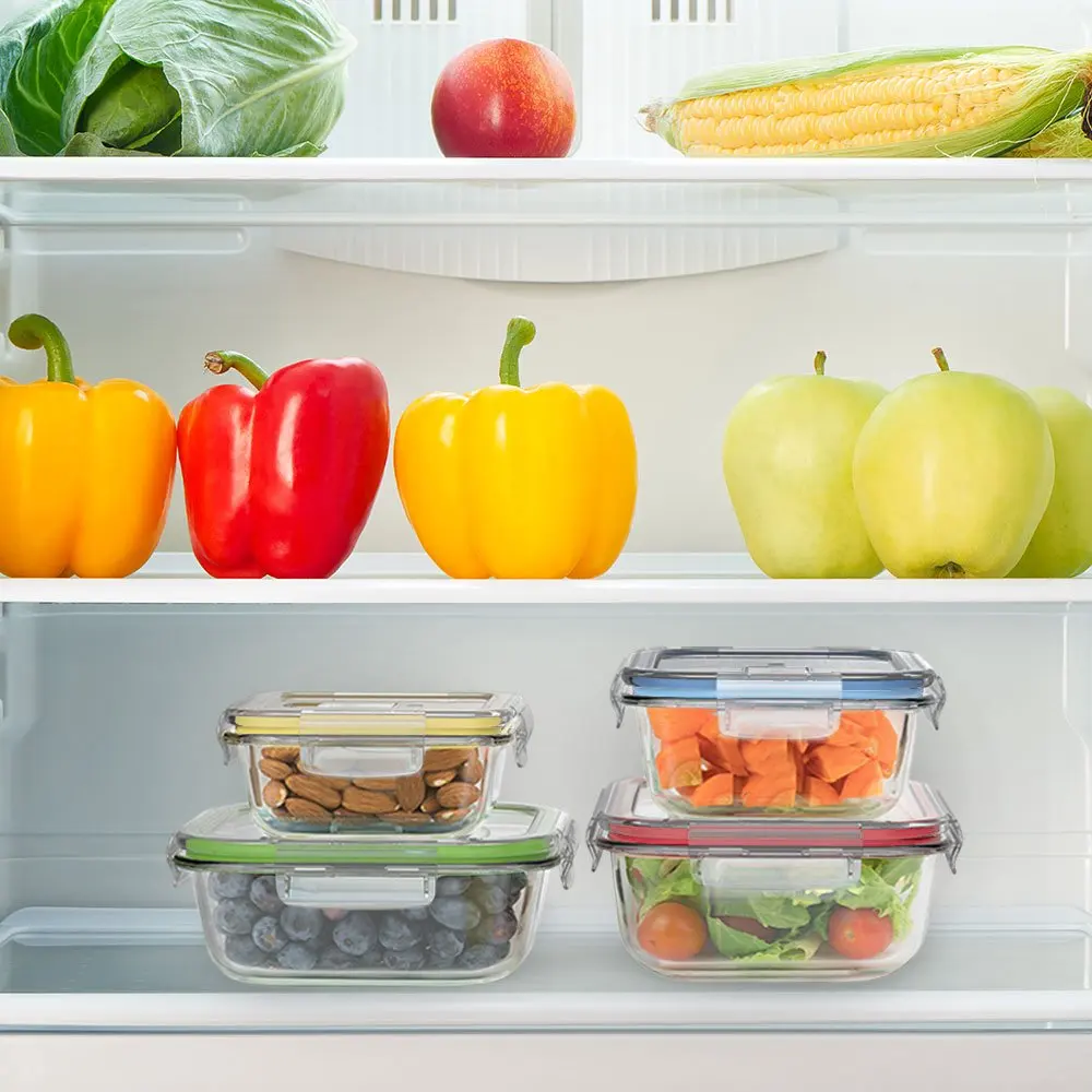 Glass Food Storage Containers with Locking Lids Dishwasher and Microwave Safe Set Food Container Glass Food Container Set
