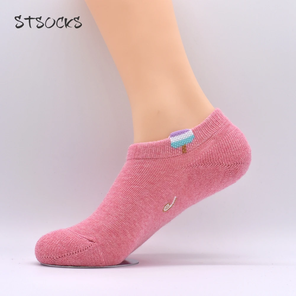
Custom Women Cotton Cute Fashion Comfort Lady Sports Hidden No Show Anti Slip Low Cut Socks For Women 