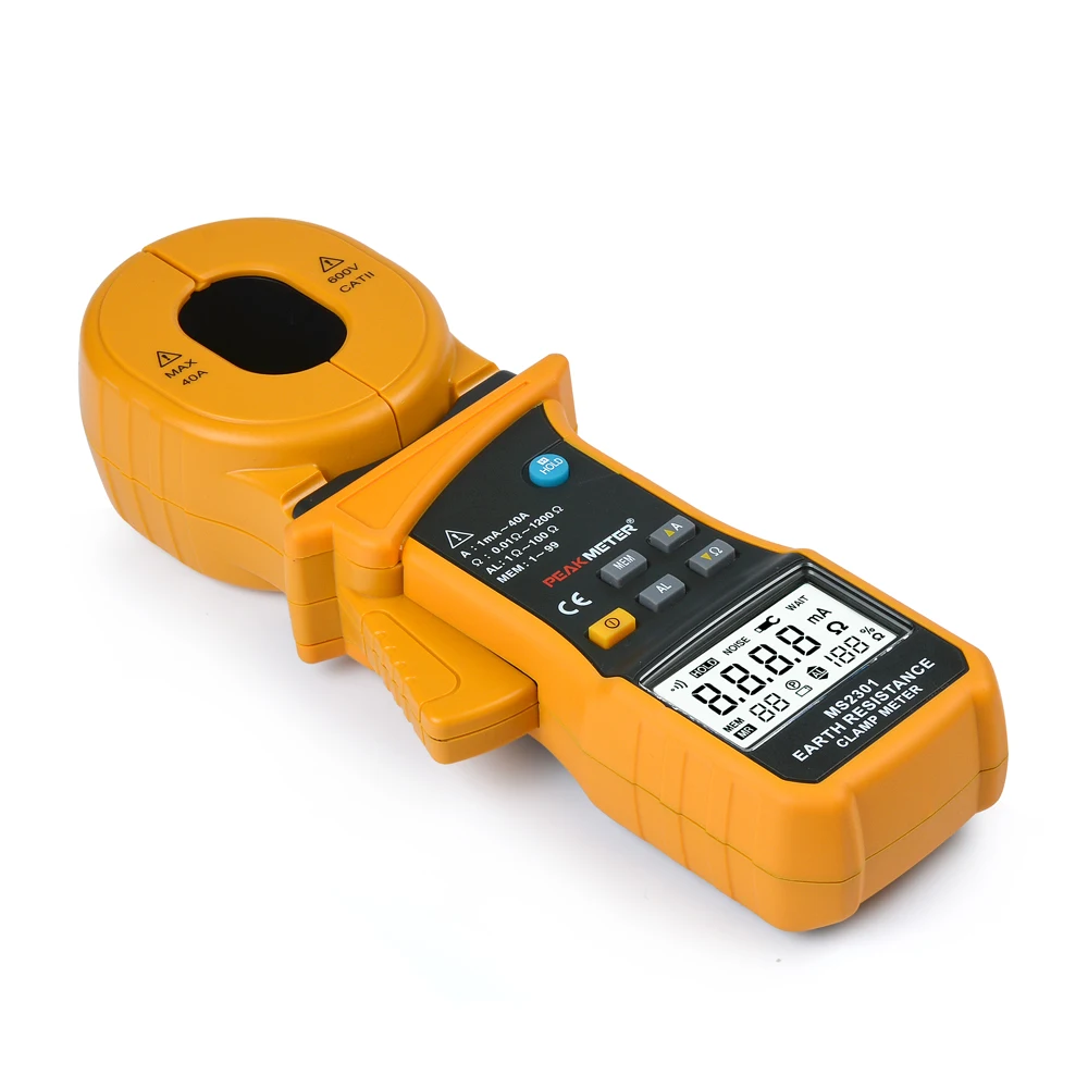0.001 Ohm Resolution High Precision Digital Earth Resistance Clamp Meter MS2301