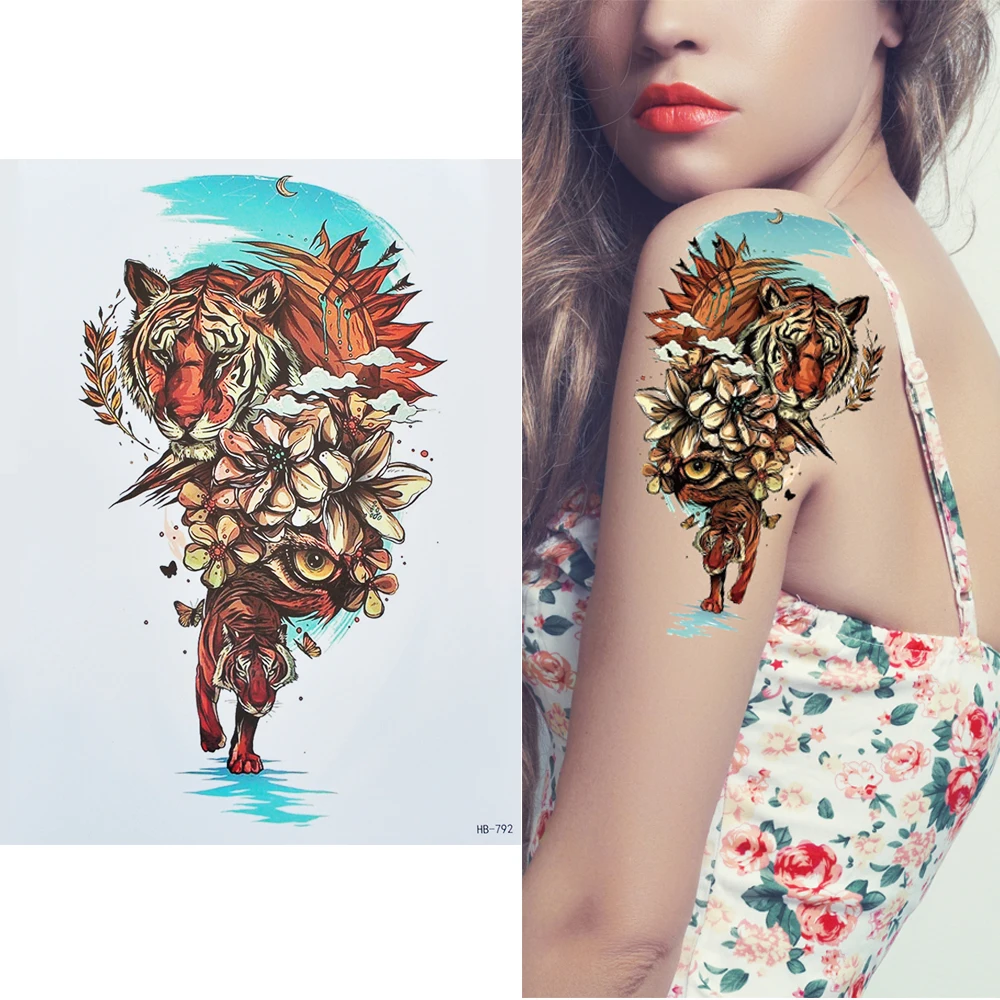 
Tiger Body Temporary Glitter Sticker Tattoo For Men 