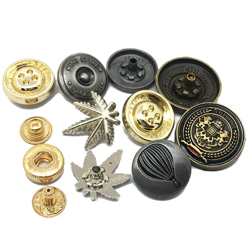 Cheap Garment Accessories Mixed Marble Style Silver Branded Suit Snap Metal Blazer Button For Light