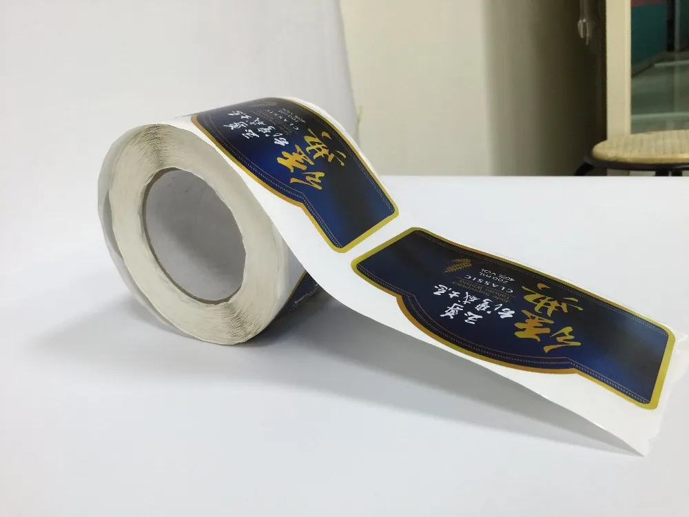 
Aluminium foil label print Whisky Cognac labels 