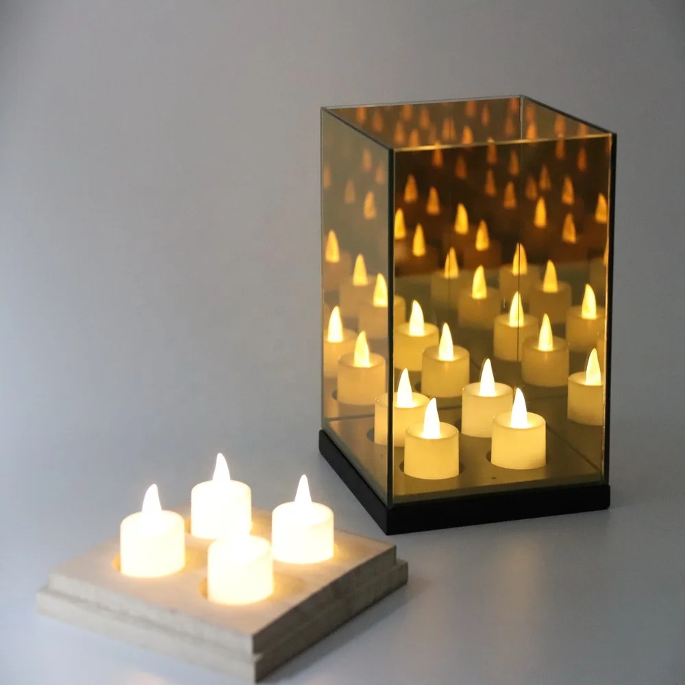 golden craft home decor gold infinity mirror cube candle holder