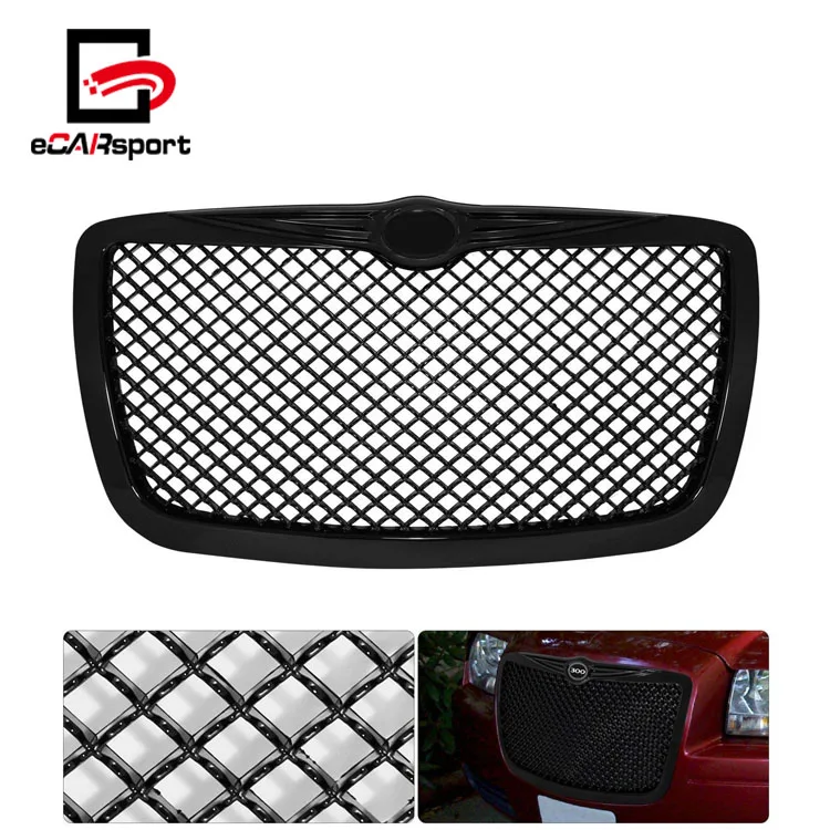 ECARsport Black Diamond Car Mesh Front Hood Bumper Grille Grill for Chrysler 300 300C 04-10