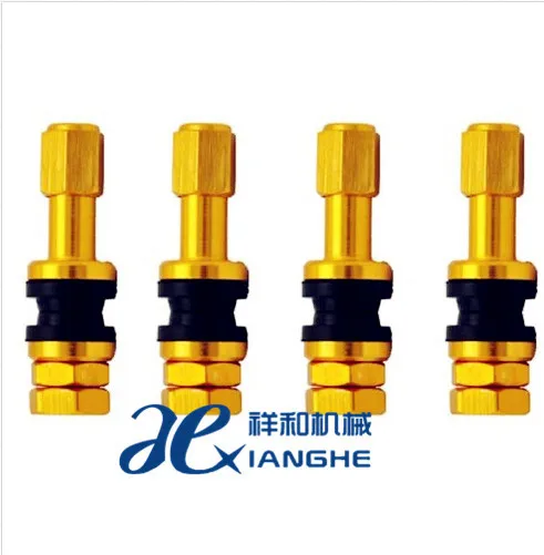 4 шт много болт- в автомобиле алюминий бескамерные колеса шины клапана с пылезащитный колпачок золото