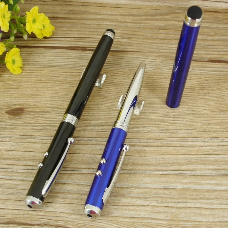  ACMECN 4 в 1 многофункциональная шариковая ручка со светодиодной подсветкой сенсорный экран Стилус и лазерная указка офисные канцелярские подарки