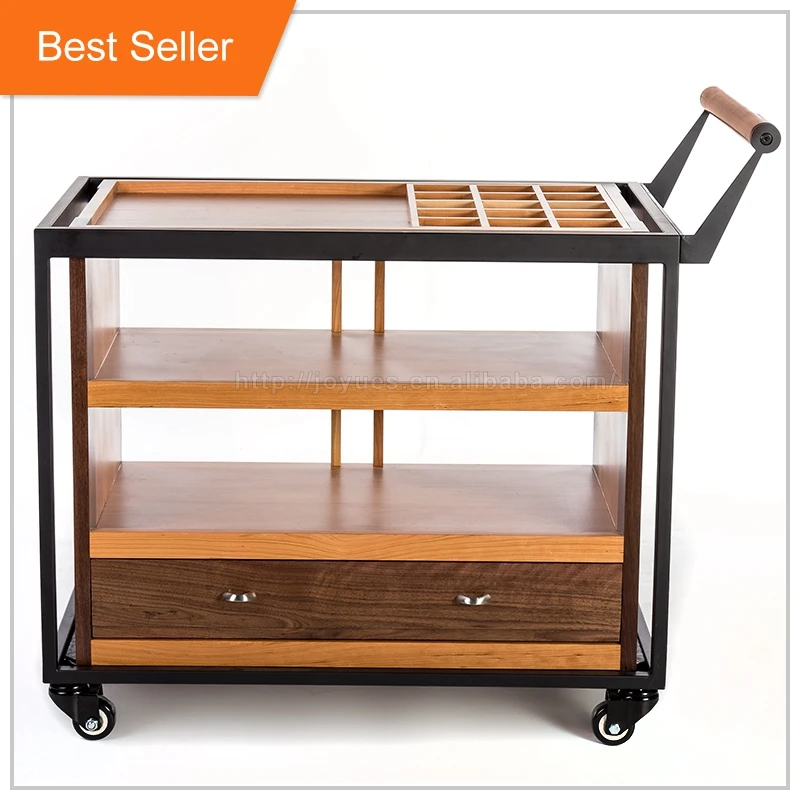 Деревянный Ресторан Сервировочная Тележка корзину, подогрев горячая еда тележка