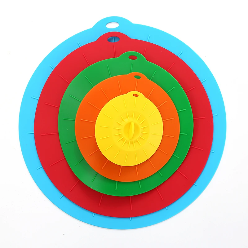 Hot Selling On Line  Food Cover Silicone Suction Lid Built In Set