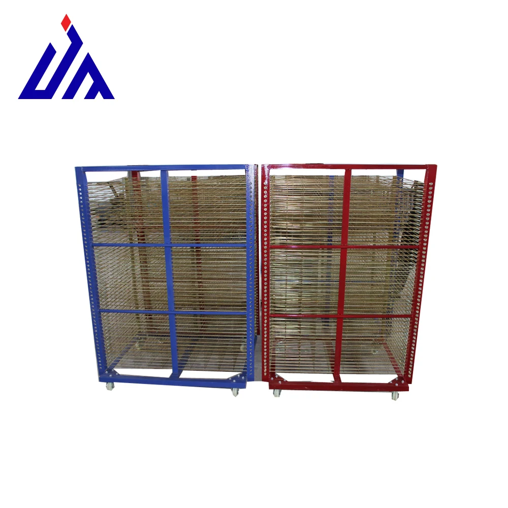 China manufacturer stainless steel tray trolley, tray rack trolley in screen printing with factory price