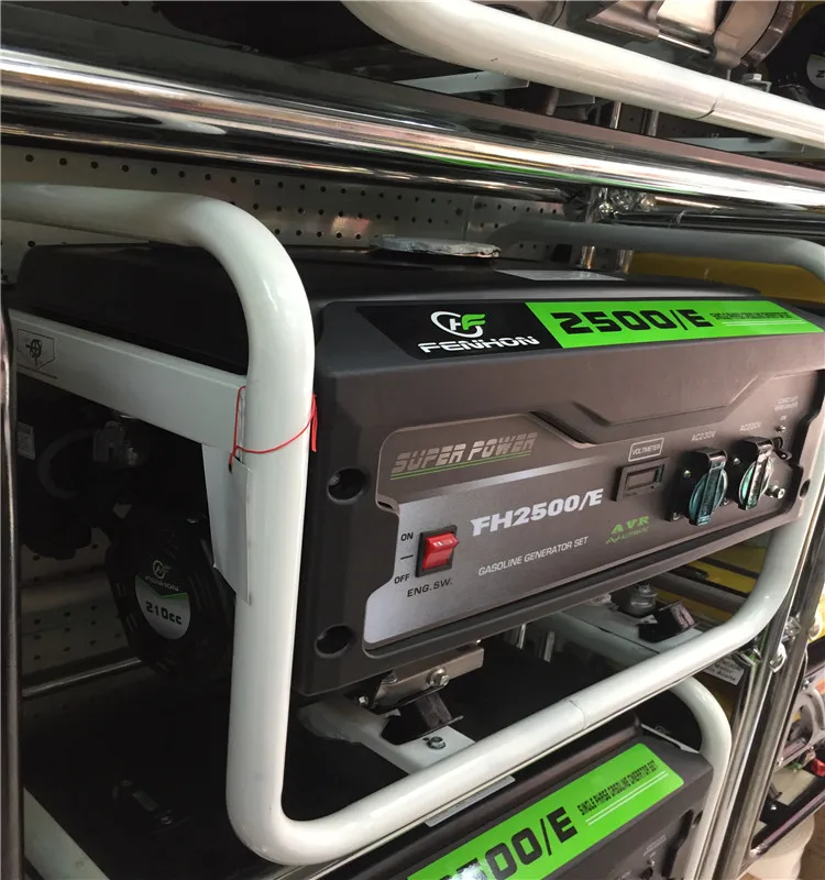 Hot Sell 2kw home use gasoline generator with battery and key start generador electrico portable