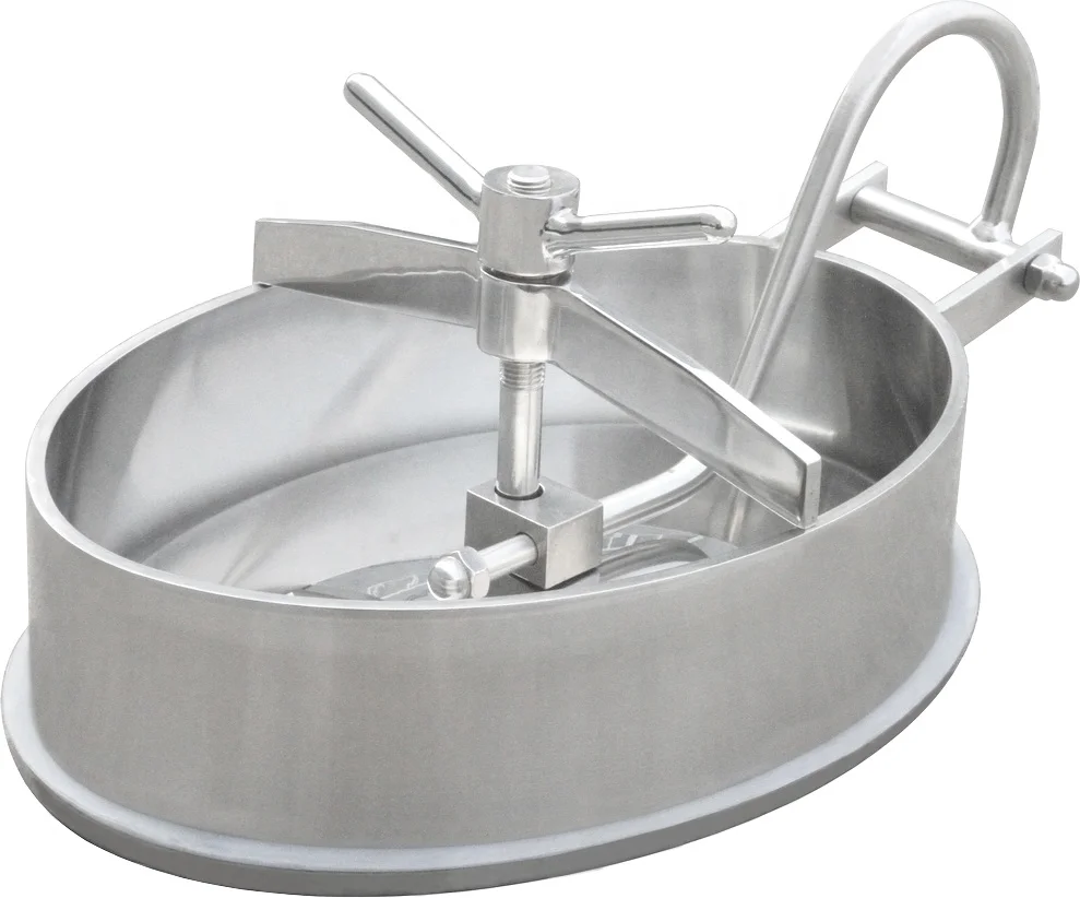 Stainless Steel Beer Brewing Equipment With Oval Inward Opening Manway With Bevel Edge