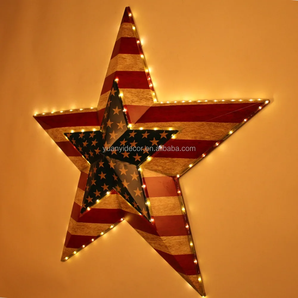 
Promotional Stars and Stripes Star Shape Led Sign Wall Decor for Bar 