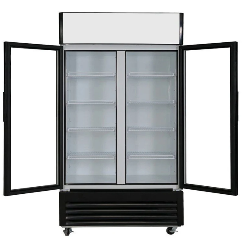 700L Commercial Beverage Fridge Cooler Upright Glass Door Supermarket Drinks Display Refrigerator