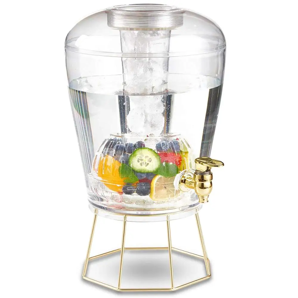 Clear Plastic Party Frozen Beverage Drink Dispenser with Ice Core